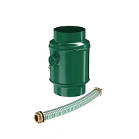 Водосборник цилиндрический в комплекте AQUASYSTEM покрытие PURAL, зеленый RAL 6005 D 125/90 мм