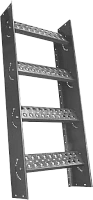 Лестница-крыльцо ROOFSYSTEMS PRESTIGE ZN 485 длина 1,2 м для фальцевой кровли RAL 7004