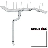 Металлический водосток Grand Line 150/100 мм Granit RAL 9003 (Белый)