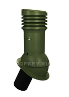 Вентиляционный выход WiroVent EVO E13 неизолированный D150 мм Н 490 мм для гибкой и фальцевой кровли, RAL 6020 Т-зеленый