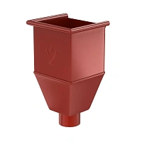 Воронка водосборная удлиненная AQUASYSTEM покрытие PURAL, красно-коричневый RR 29 D 125/90 мм