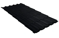 Металлочерепица Grand Line Kvinta plus 0,5 мм Quarzit lite RAL 9005 (черный)